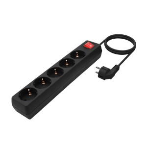REGLETA AISENS BASE 5 TOMAS INTERRUPTOR CABLE 3x1.5MM2 1.4M NEGRO 2