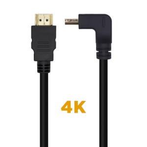 CABLE HDMI AISENS V2.0 ACODADO PREMIUM 4K60HZ A M-A M 1.0M 2