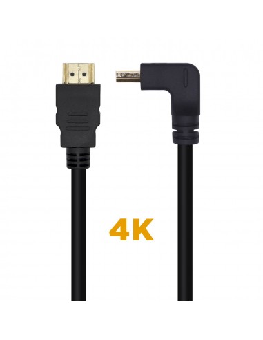 CABLE HDMI AISENS V2.0 ACODADO PREMIUM 4K60HZ A M-A M 1.0M