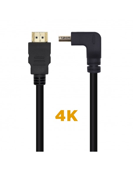 CABLE HDMI AISENS V2.0 ACODADO PREMIUM 4K60HZ A M-A M 1.0M