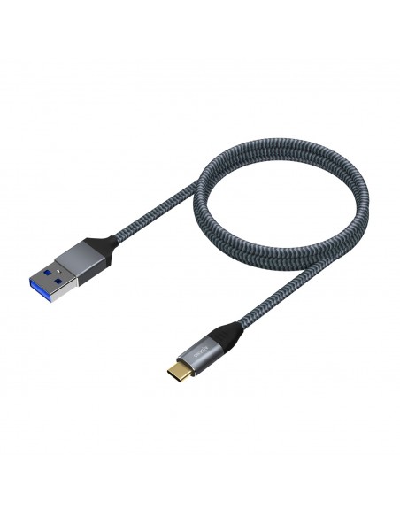CABLE AISENS USB 3.1 GEN2 ALUMINIO 10GBPS 3A USB-C M-A M 1.0M NEGRO