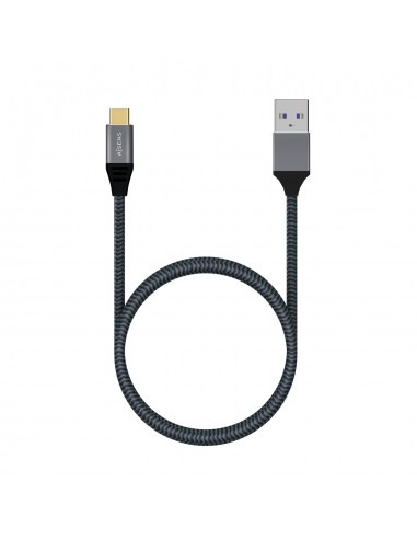 CABLE AISENS USB 3.1 GEN2 ALUMINIO 10GBPS 3A USB-C M-A M 1.0M NEGRO
