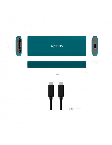 CAJA EXTERNA AISENS M.2 NGFF ASM2-019BLU SATA NVME A USB3.1 GEN2 AZUL