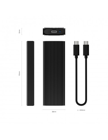 CAJA EXTERNA AISENS M.2 NGFF ASM2-022B NVMe A USB3.2 GEN2 NEGRA