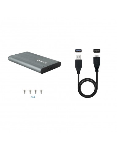 CAJA EXTERNA TOOQ 2,5" SATA USB3.1 GEN1 GRIS