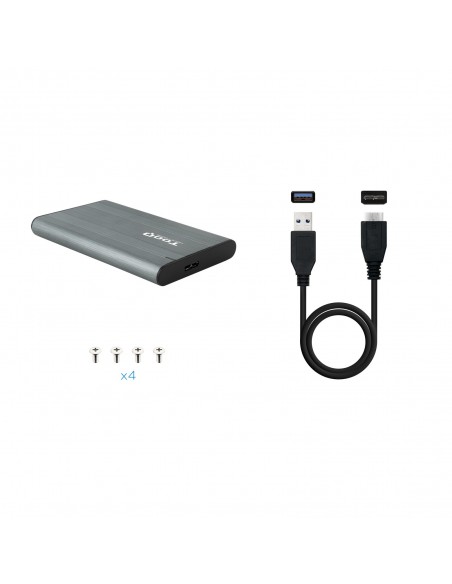 CAJA EXTERNA TOOQ 2,5" SATA USB3.1 GEN1 GRIS