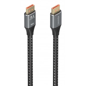CABLE AISENS DISPLAYPORT V2.1 16K@60HZ 80GBPS DP M-DP M NEGRO 1.5M