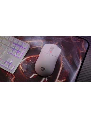 RATON GAMING GENESIS ZIRCON 500 INALAMBRICO CABLE SENSOR PMW3325 10.000 DPI WH
