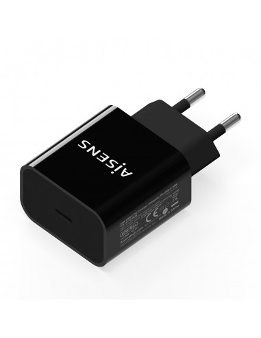 CARGADOR USB-C AISENS PD3.0 1 PUERTO 1xUSB-C 20W NEGRO