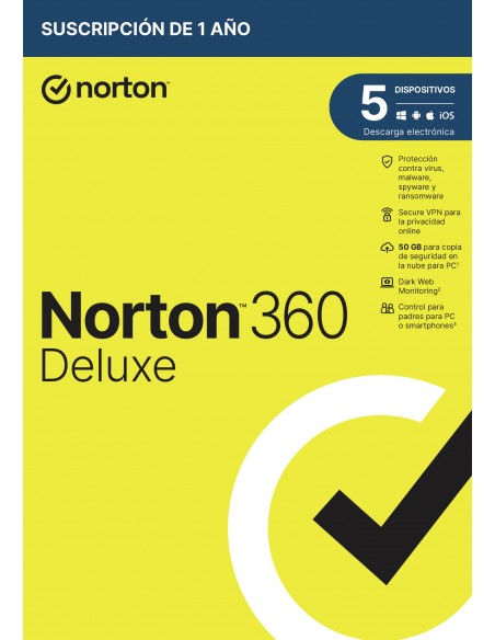 NORTON 360 DELUXE 50GB ES 1 USER 5 DEVICE 12MO
