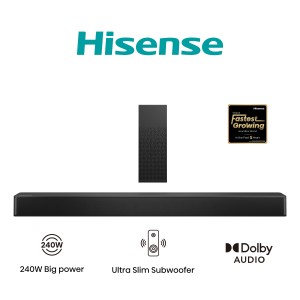 BARRA SONIDO HISENSE HS2100 240W 50 20KHZ BLUETOOTH HDMI ARC
