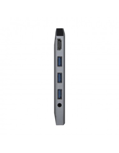 HUB AISENS 9 EN 1 USB-C DOCK HDMI RJ45 3xUSB PD AUDIO SD MICRO SD GRIS 15CM