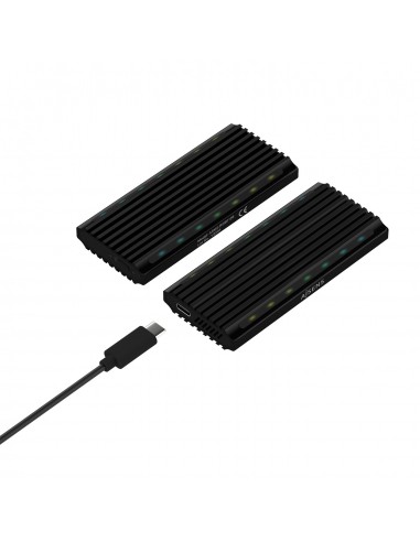 CAJA EXTERNA AISENS M.2 RGB GAMING SATA NVME A USB3.1 GEN2 NEGRA