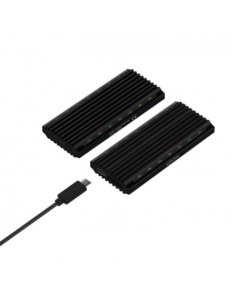 CAJA EXTERNA AISENS M.2 RGB GAMING SATA NVME A USB3.1 GEN2 NEGRA
