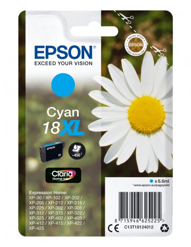 TINTA EPSON EXPRESION HOME 18XL CIAN  XP102 205 215 305 405