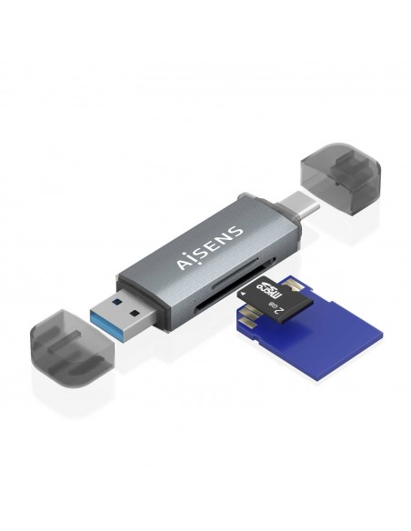 LECTOR TARJETAS AISENS SD MICRO SD MMC RS-MMC MMC MICRO USB-C Y A