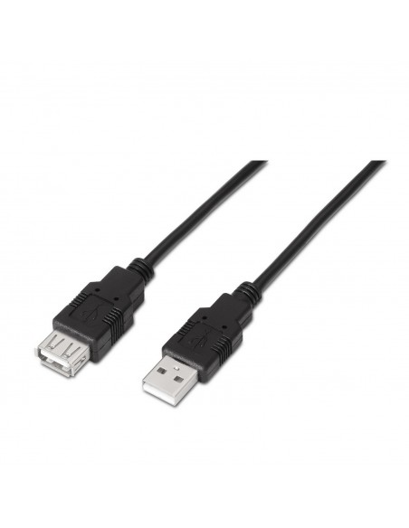 CABLE AISENS USB 2.0 TIPO A M-A H NEGRO 1.8M