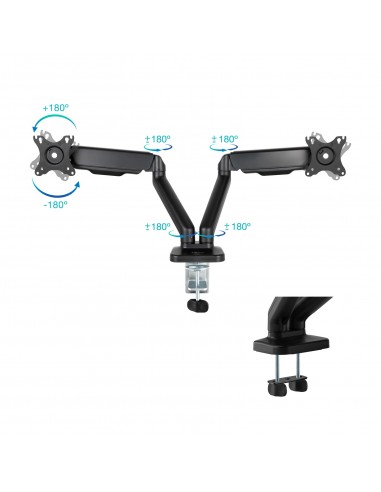 SOPORTE MESA TOOQ PANT. GIRA INCLI 2 BRAZOS 17-32 NEGRO