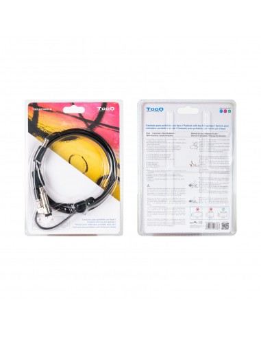CABLE SEGURIDAD TOOQ NANO 2.5X6MM LLAVE PARA PORTATILES