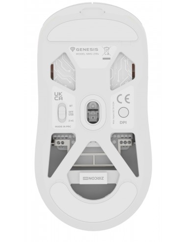 RATON GAMING GENESIS ZIRCON 660 PRO WIRELESS BT USB 26000 DPI BLANCO