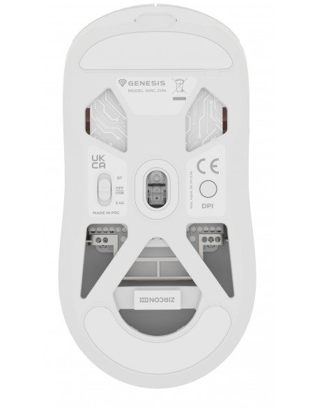 RATON GAMING GENESIS ZIRCON 660 PRO WIRELESS BT USB 26000 DPI BLANCO