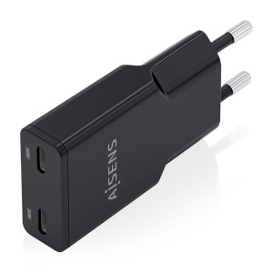 CARGADOR AISENS GAN ULTRA DELGADO 30W 2XUSB-C PD3.0 QC4.0 NEGRO 2