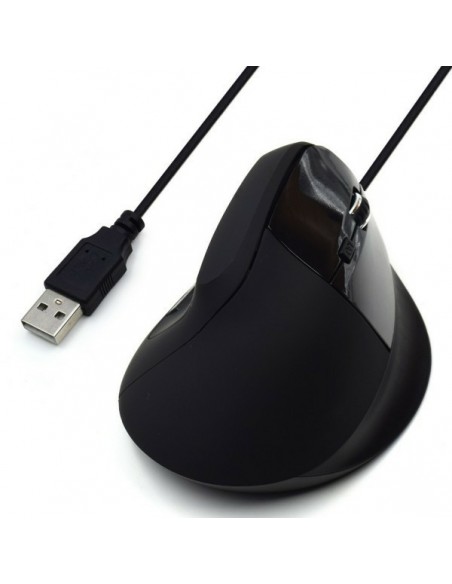 RATON USB EWENT ERGONOMICO OPTICO HASTA 1800 DPI 5 BOTONES NEGRO