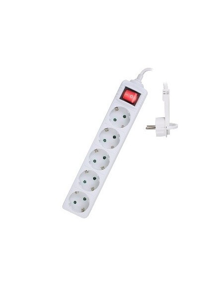 REGLETA EWENT 5 TOMAS SHUKO 16A ENCHUFE PLANO BLANCO