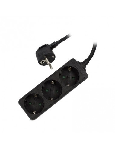 REGLETA EWENT 3 TOMAS SHUKO 16A ENCHUFE NEGRA