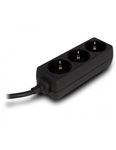 REGLETA EWENT 3 TOMAS SHUKO 16A ENCHUFE NEGRA