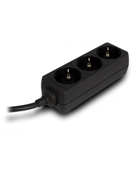 REGLETA EWENT 3 TOMAS SHUKO 16A ENCHUFE NEGRA