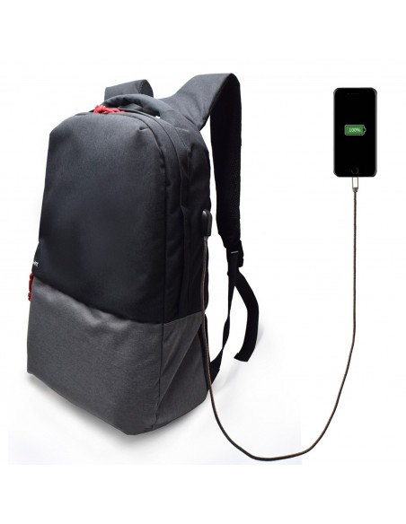 MOCHILA EWENT PARA PORTATIL- 17.3'' NEGRA CON PUERTO DE CARGA USB