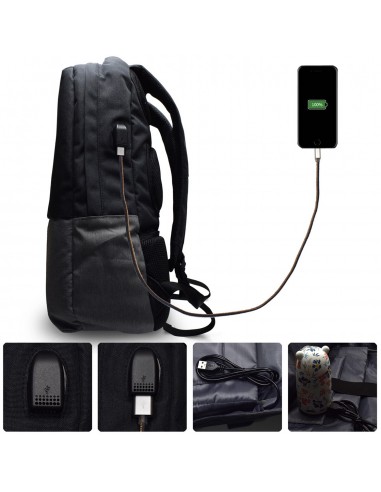 MOCHILA EWENT PARA PORTATIL- 17.3'' NEGRA CON PUERTO DE CARGA USB