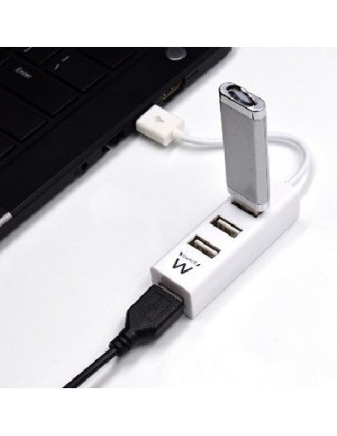 HUB EWENT USB 2.0 HIGH SPEED USB-A 4 PUERTOS BLANCO