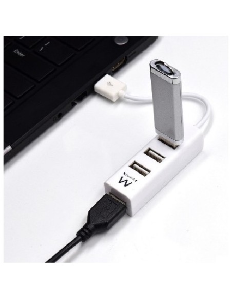 HUB EWENT USB 2.0 HIGH SPEED USB-A 4 PUERTOS BLANCO