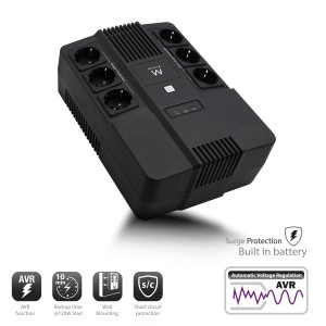 SAI EWENT INTERACTIVO DE 600VA CON AVR 6 PUERTOS CEE7 3 2