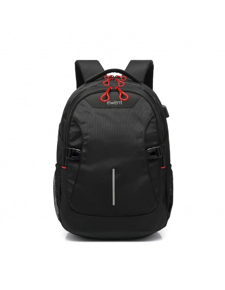 MOCHILA EWENT PARA PORTATIL 15.6'' NEGRA CON CONEXION USB