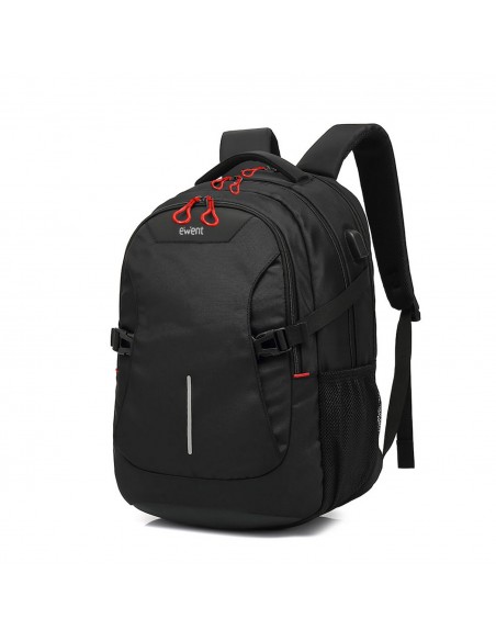 MOCHILA EWENT PARA PORTATIL 15.6'' NEGRA CON CONEXION USB