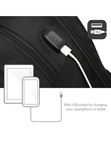 MOCHILA EWENT PARA PORTATIL 15.6'' NEGRA CON CONEXION USB