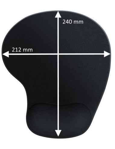 ALFOMBRILLA EWENT ERGONOMICA REPOSAMUÑECAS GEL 240X21X212MM NEGRA