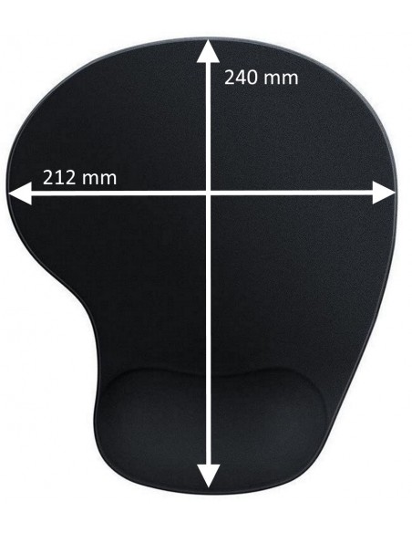 ALFOMBRILLA EWENT ERGONOMICA REPOSAMUÑECAS GEL 240X21X212MM NEGRA