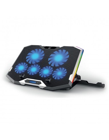 SOPORTE EWENT PARA PORTATIL GAMING 6 SILENT FAN-SPEED LED RGB HASTA 15.6"