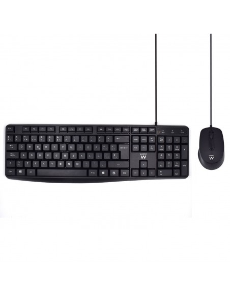 CONJUNTO USB TECLADO RATON EWENT ESPAÑOL ESCRITURA SILENCIOSA