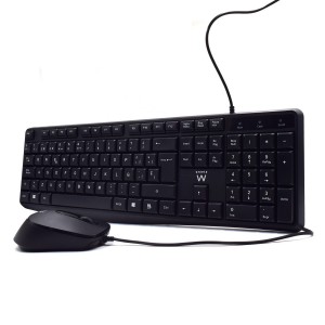 CONJUNTO USB TECLADO RATON EWENT ESPAÑOL ESCRITURA SILENCIOSA 2