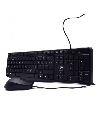 CONJUNTO USB TECLADO RATON EWENT ESPAÑOL ESCRITURA SILENCIOSA