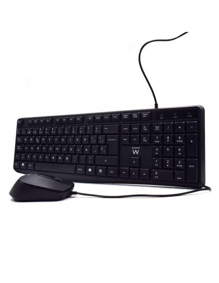 CONJUNTO USB TECLADO RATON EWENT ESPAÑOL ESCRITURA SILENCIOSA