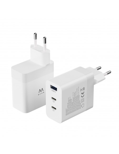 CARGADOR MOVIL EWENT CARGA RAPIDA PUERTOS 2 USB-C Y 1 USB-A 65W BLANCO