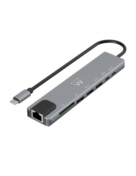 HUB EWENT USB 3.2 GEN1 USB-C DOCK 8-1 HDMI 4K 2XUSB-C 2XUSB-A LAN CARD READER
