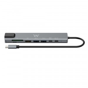 HUB EWENT USB 3.2 GEN1 USB-C DOCK 8-1 HDMI 4K 2XUSB-C 2XUSB-A LAN CARD READER 2