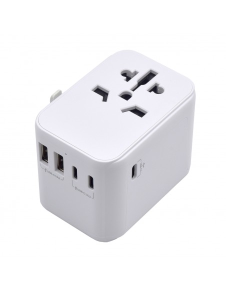 CARGADOR MOVIL EWENT ADAPTADOR DE VIAJE EU USA UK AUS 2-P USB Y 3 TYPE-C